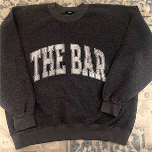The Bar Classic Varsity Crewneck Charcoal Grey Reversible XL